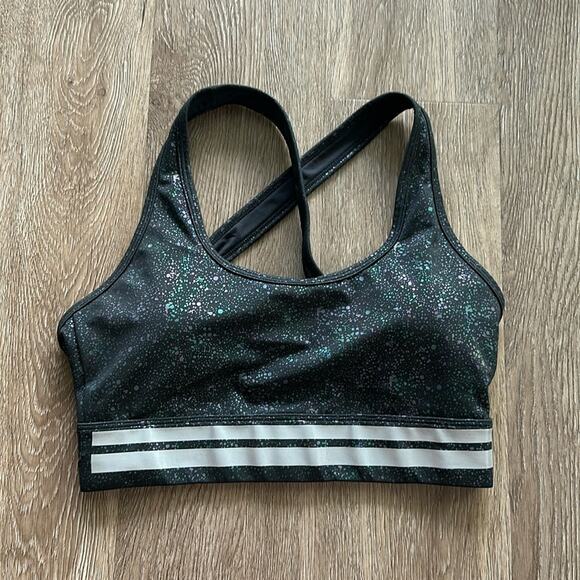 Zyia Active Black Reflective Mirage Light N Tight Cross Strap Sports Bra
